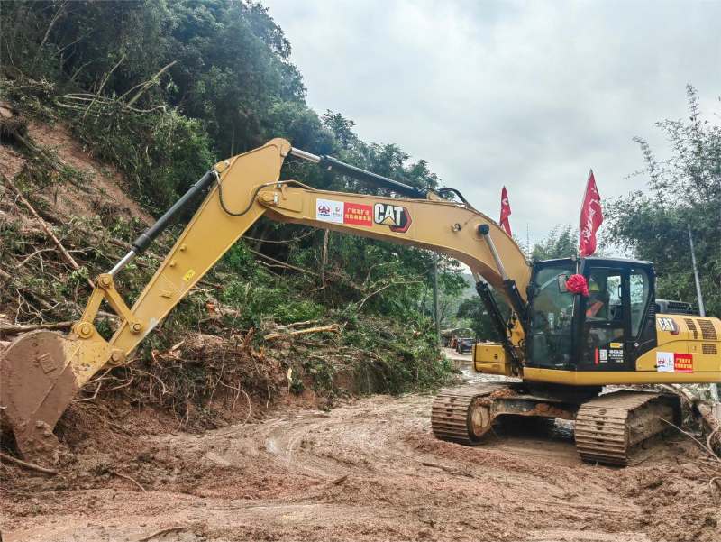 韶关江湾镇公路抢险现场