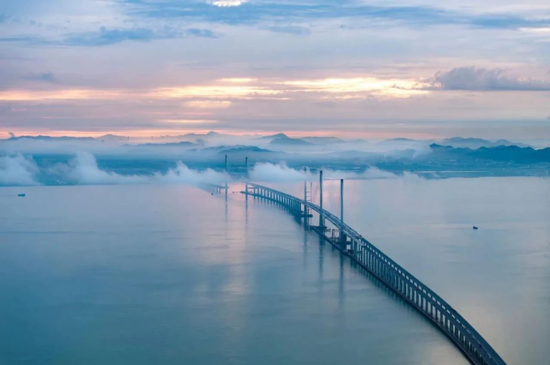 建设中的黄茅海跨海通道。粤交集宣供图